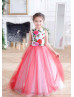 Floral Satin Petals Colorful Flower Girl Dress